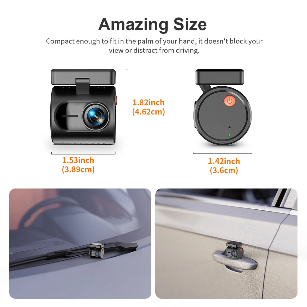 Dashcam MINI 2K WiFi — commande vocale, vision nocturne, enregistreur vidéo voiture, 2025