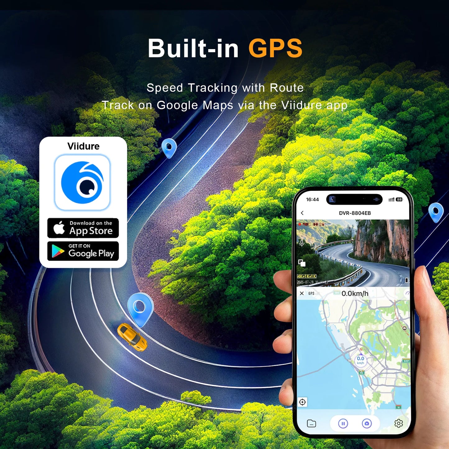Dashcam 4K 4 Canaux 360° — WiFi GPS Vision Nocturne Avant Arrière Gauche Droite