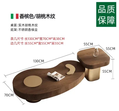 Mesas de centro modernas de nogal estilo europeo mesas de centro de sala de estar de madera de mediados de siglo Tavolino Salotto muebles para el hogar