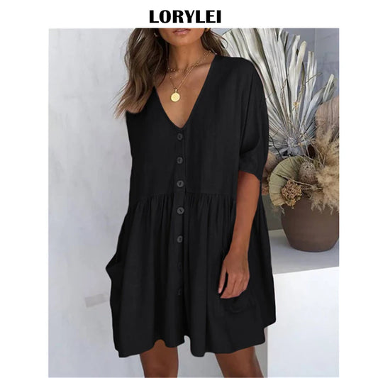Cache maillot de bain col V pour femmes — robe de plage sexy, tunique décontractée longue, été 2023