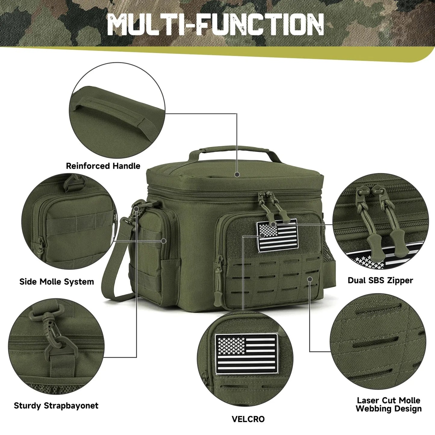 DulLunch Box - Bolsa térmica impermeable para hombre, nevera portátil, duradera, exterior, camping, picnic, trabajo, rapDuty