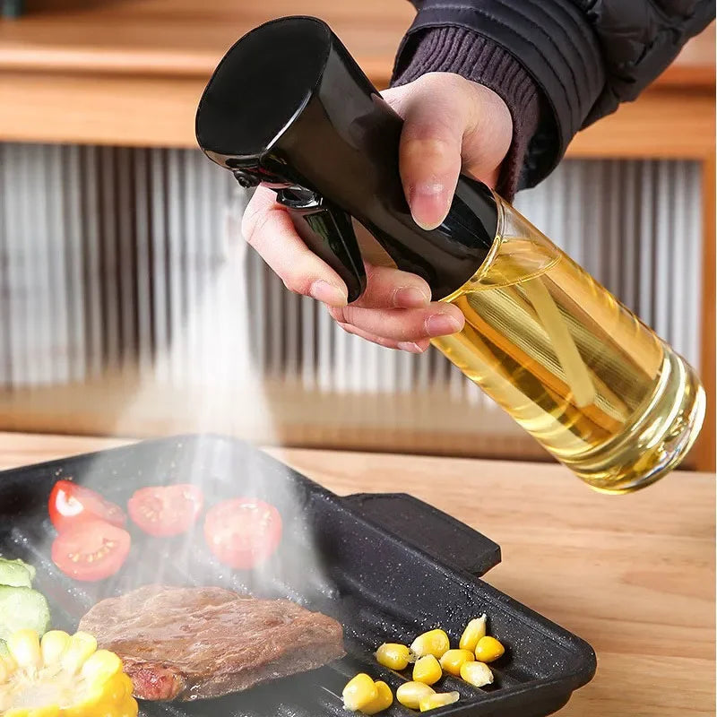 Botella pulverizadora de aceite de oliva para barbacoa, pulverizador de aceite de oliva de plástico, botella vacía, botella de vinagre o brocha de aceite, 200/300/500ml