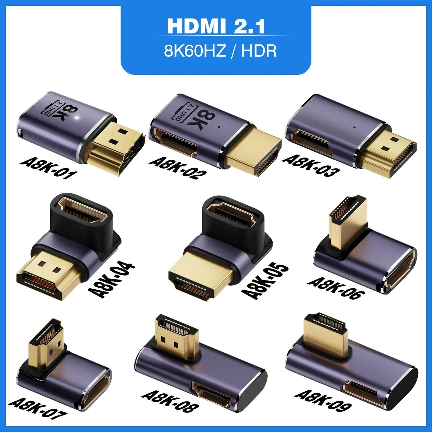 Mini/Micro HDMI to HDMI 2.1 48Gbps 8K60HZ 4K120HZ Converter for Projector HDTV PS4 PS5 Laptop