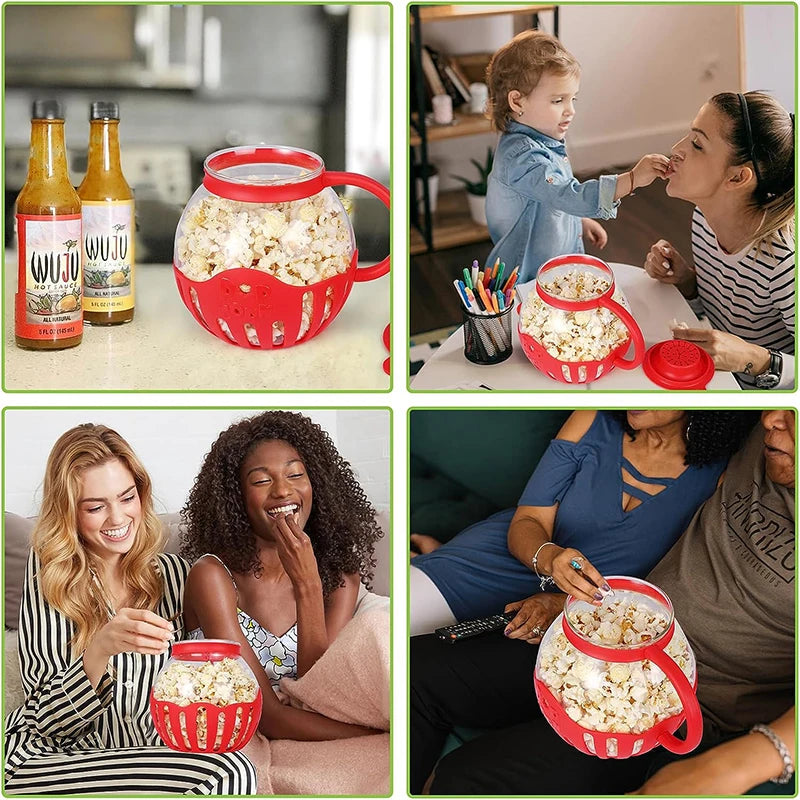 Popper à pop-corn micro-ondes micro-pop de 2.25 litres avec verre sûr à la température Snack Pop Corn Air Poppers Machine à pop-corn à micro-ondes