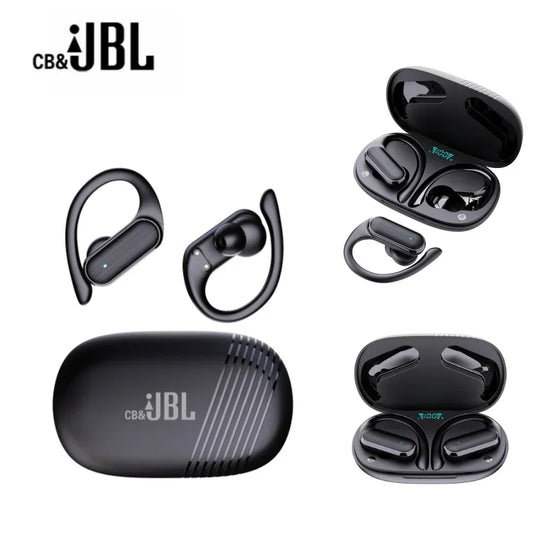 Écouteurs TWS Bluetooth sans fil — crochets d'oreille, contrôle tactile, micro, sport, jeu