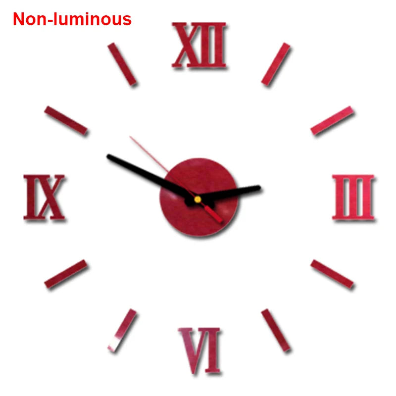 Wall clock DIY Luminous Wall Clock Quartz Watch Acrylic Mirror Stickers Wall Clock Wall Decoration Hot Home Decoration