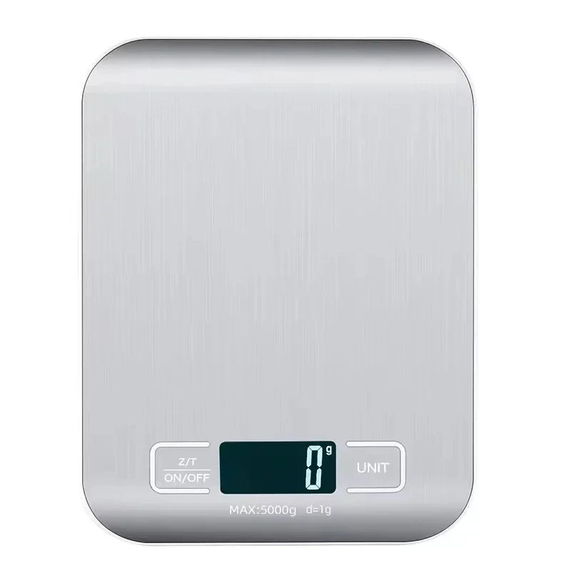 Balanza de cocina digital con pantalla LED de 5 kg/1 g de acero inoxidable, báscula de alimentos electrónica para joyas, aperitivos, hornear, herramientas de cocina