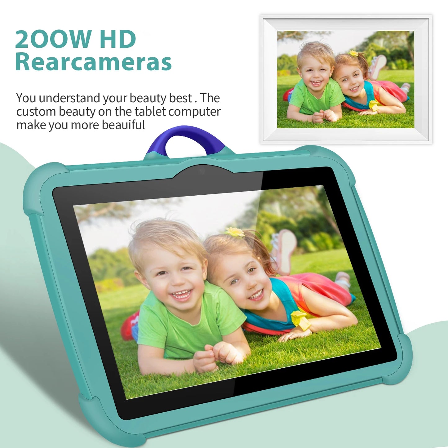Tablette PC pour enfants 7 pouces Android 13 — Quad Core, 4 Go RAM, 64 Go ROM, apprentissage éducatif