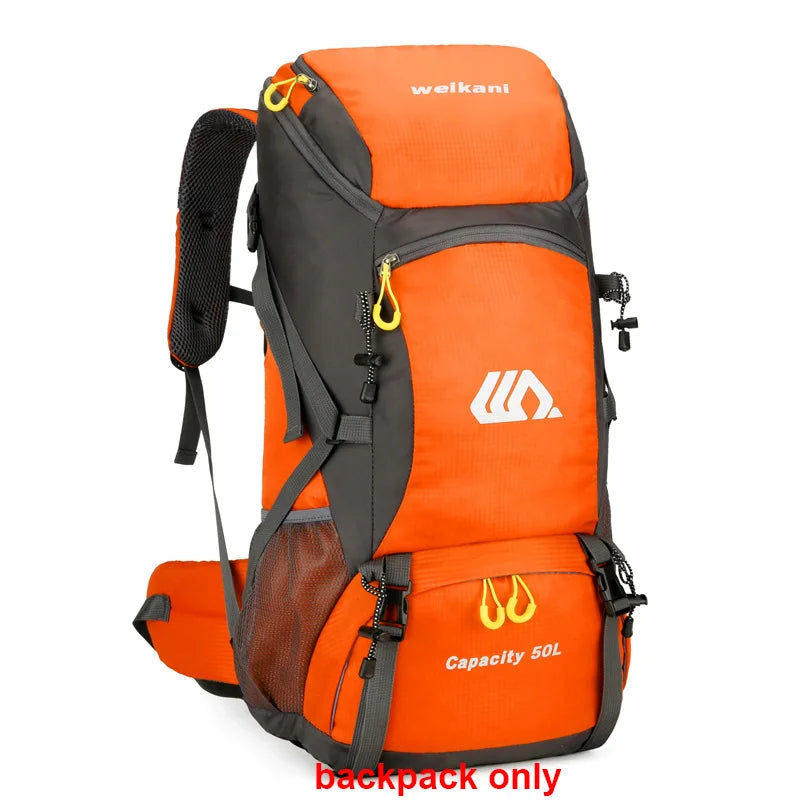 Sac à dos d'escalade en nylon pour homme, sac à dos de camping, sac à dos de randonnée, sports de plein air, canadisme, trekking initié, sac à dos de voyage, 50l