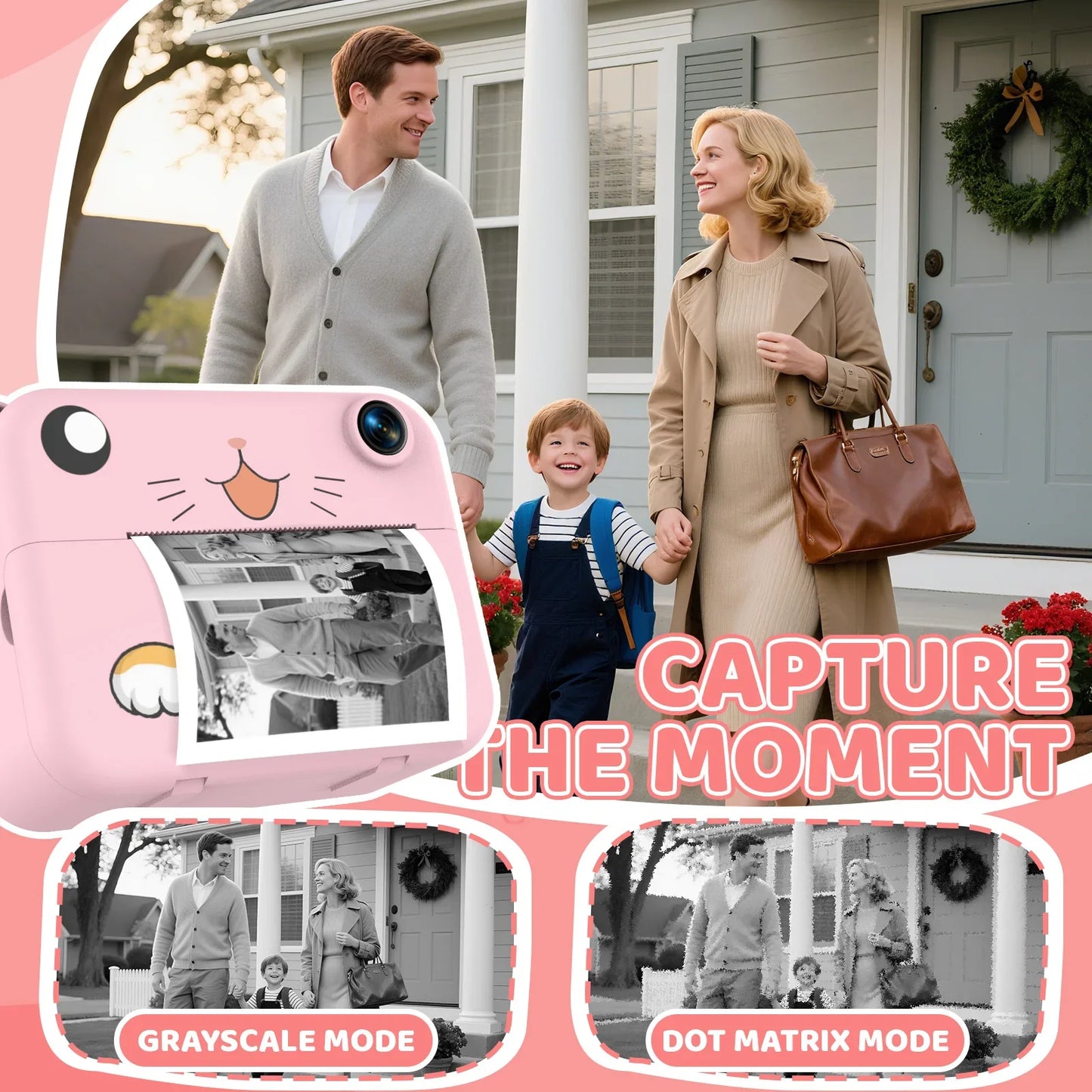 Cámara digital para niños, impresión instantánea, grabadora de vídeo HD, mini impresora térmica, los mejores regalos de fiesta de cumpleaños, 1080p