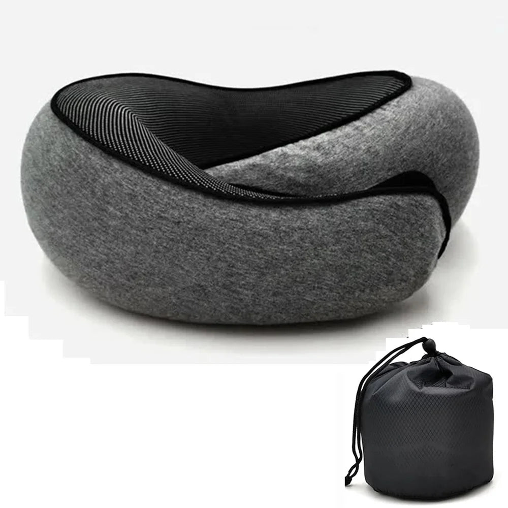 Oreiller de voyage en forme de U en mousse à mémoire de forme, style escargot, soutien du cou, portable, réglable, doux, pause du midi, oreillers de sommeil