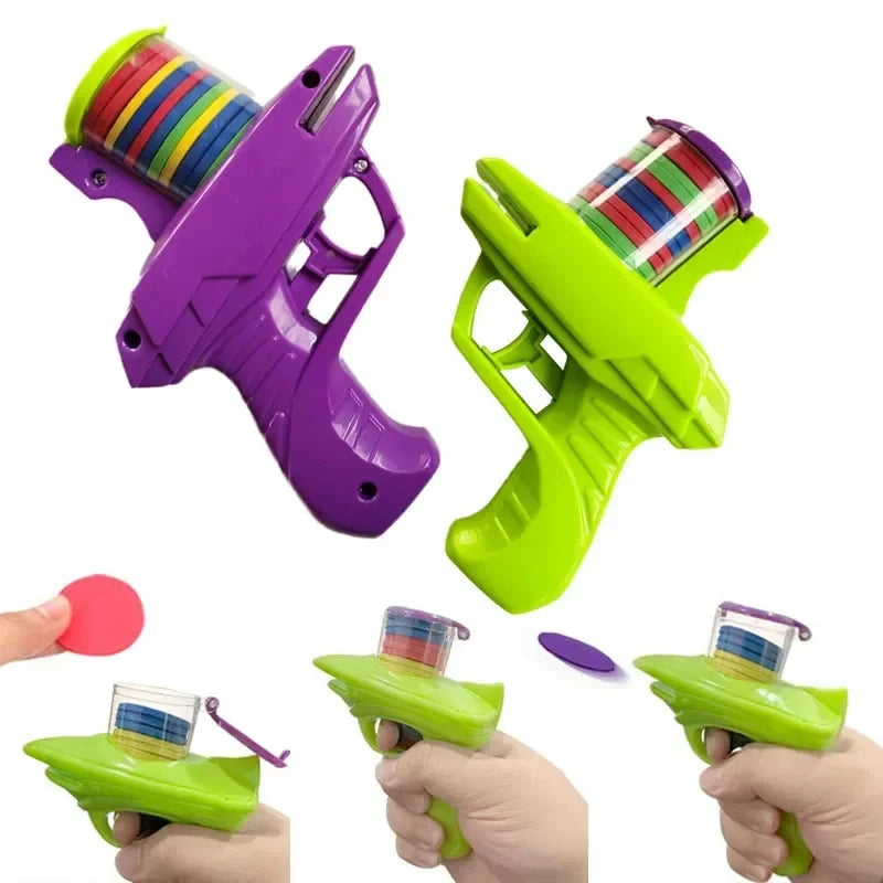 Pistolet à disque volant EVA à Double joueur, jouet de tir interactif Parent-enfant avec balles souples pour enfants, jeu de sécurité intérieure et extérieure