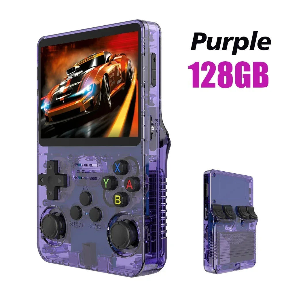 Consola de juegos portátil retro R36S con sistema ARKOS, pantalla IPS de 3,5 pulgadas, almacenamiento de 128 GB/64 GB, juegos precargados, regalo portátil para niños y jugadores