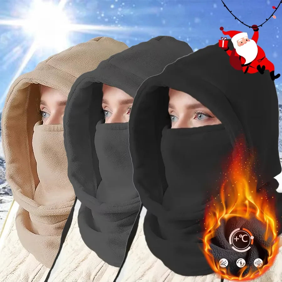 Masque Polaire Hiver Écharpe À Capuche — Coupe-Vent Ski Vélo Pêche Cadeau Noël