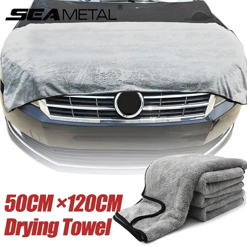 SEAMETAL – Toalla de microfibra multi-tamaño para coche, paño de limpieza ultrasuave mejorado para secado automático, toallas súper absorbentes sin arañazos