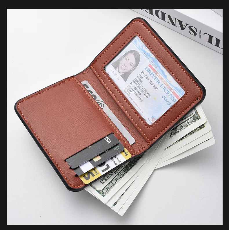 Mini portefeuille Ultra-fin en cuir PU souple pour hommes, 1 pièce, porte-cartes de crédit, court et Vertical, de haute qualité