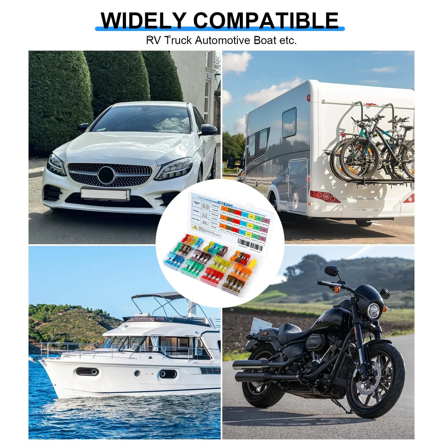 Kit d'assortiment de fusibles à lame de voiture, 300/180/120 pièces, pour camion automobile, moyen et petit fusible mixte pour Circuit de moto avec boîte