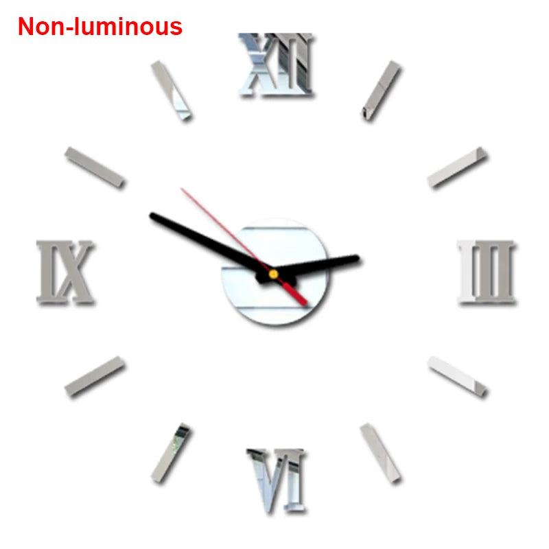 Wall clock DIY Luminous Wall Clock Quartz Watch Acrylic Mirror Stickers Wall Clock Wall Decoration Hot Home Decoration