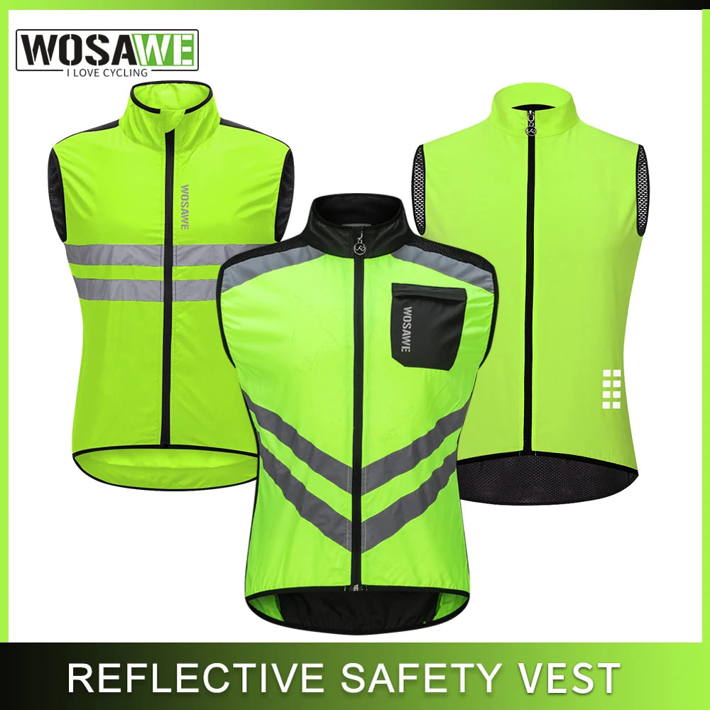 Gilets de cyclisme nuit sécurité pour hommes — sans manches, sport, VTT, vêtements vélo route