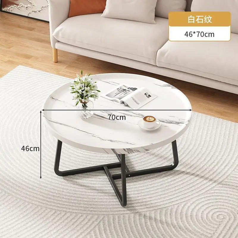 Table basse multifonctionnelle — salon minimaliste moderne, table d'appoint combinée circulaire, maison