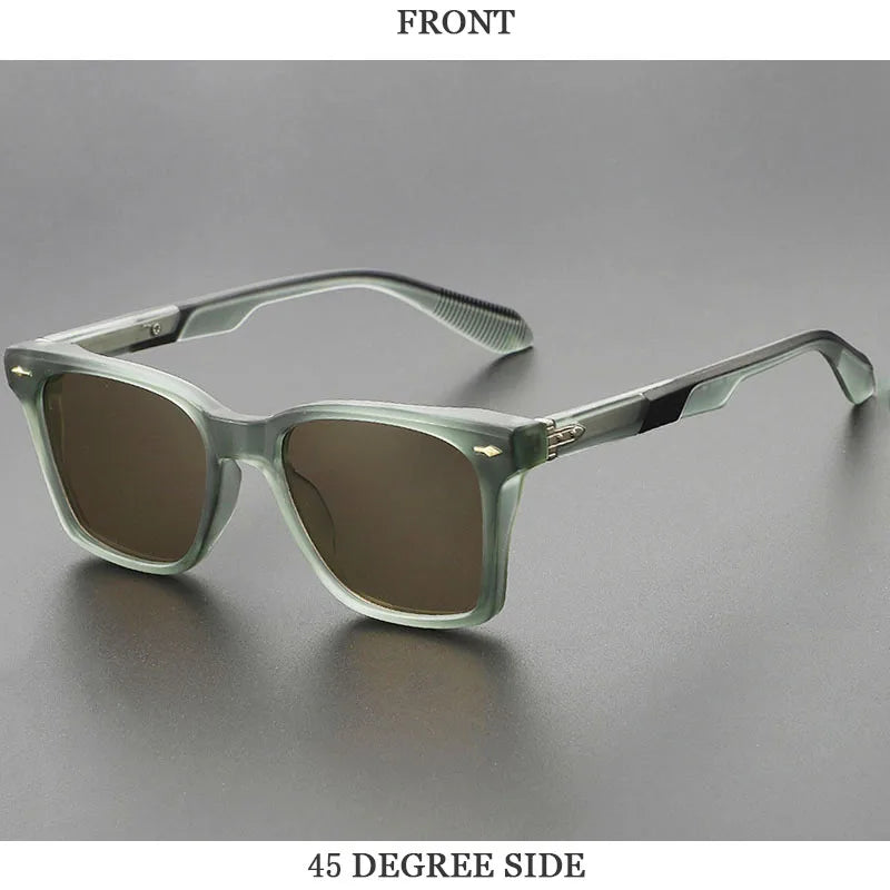Lunettes de soleil carrées bleues pour hommes — rétro, femmes, à la mode, vintage