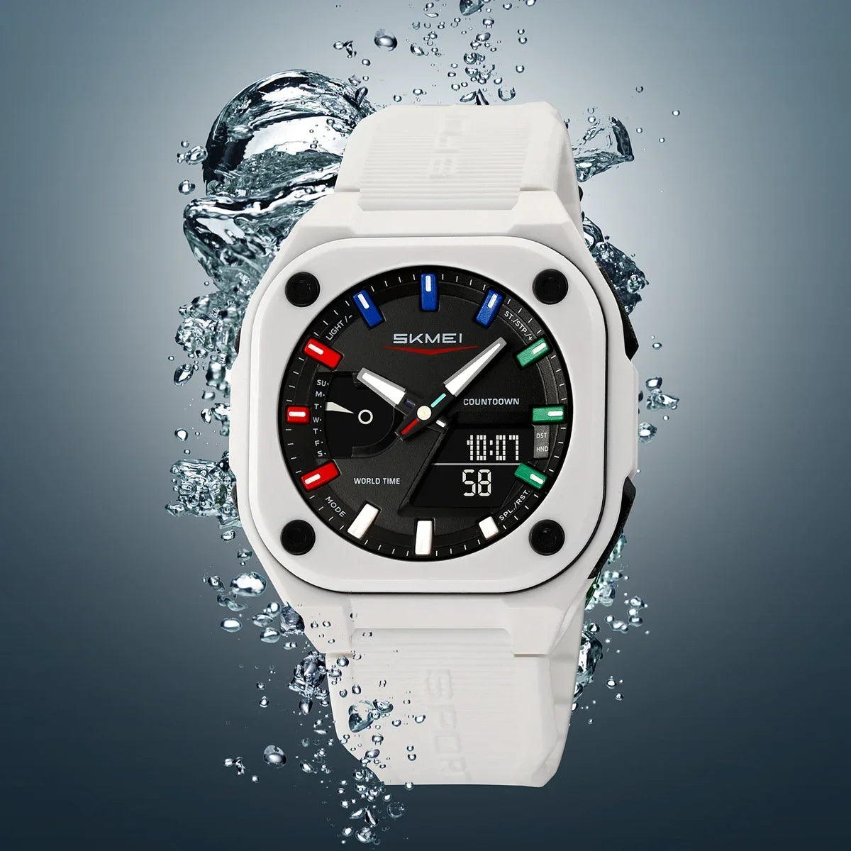 Montre-bracelet numérique étanche pour homme — réveil, sport, mode business