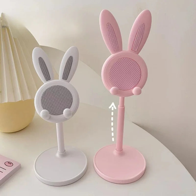 Le support de téléphone portable lapin mignon, peut soulever et ajuster les accessoires de téléphone de bureau, support de téléphone, poignée de téléphone
