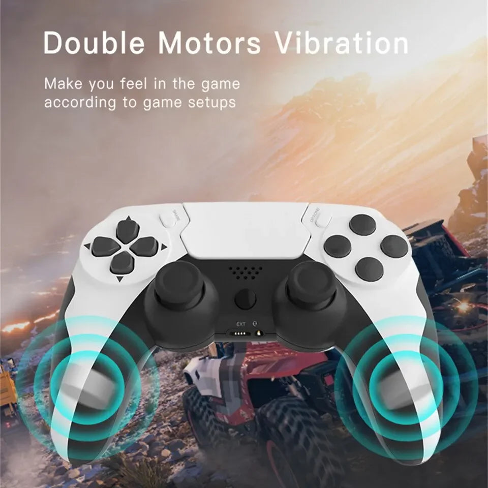 Manette de jeu sans fil avec gyroscope à six axes — compatible consoles et PC, double vibration, joystick