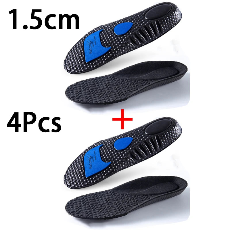 Plantillas elevadoras de altura, plantillas deportivas amortiguadoras para hombres y mujeres, almohadillas cómodas y transpirables para zapatos, 2 unidades/4 unidades
