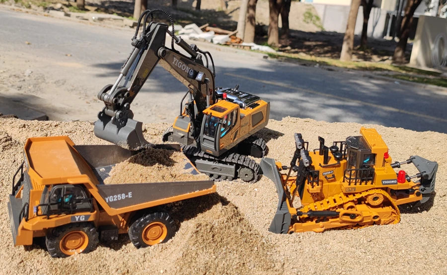 Pelle télécommandée 4WD, camion à benne basculante en alliage 4x4, Bulldozer, modèle Radio, voiture RC, véhicule de Construction, jouet, cadeaux pour enfants