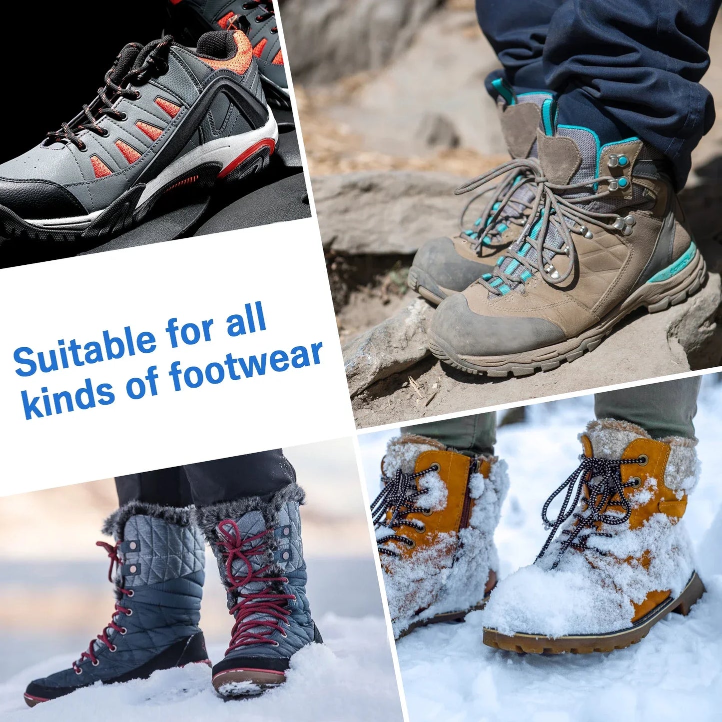 Hiver randonnée en plein air escalade neige pointes Crampons Crampons chaîne griffes poignées bottes couverture glace pince Spike pour chaussures anti-dérapant
