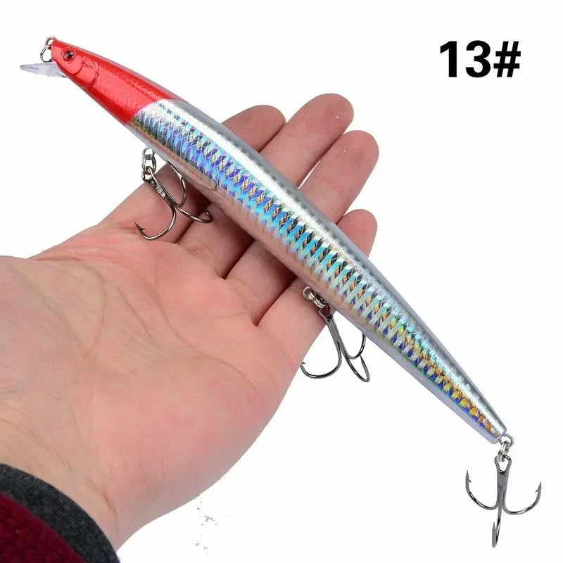 16 couleurs 18 cm 24g leurre de pêche méné Laser manivelle appât artificiel dur en plastique grand faux poisson leurres appât de pêche en mer