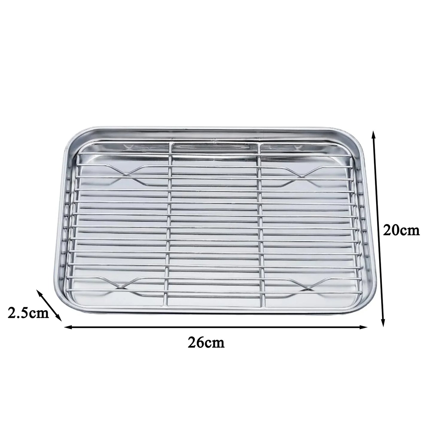 Baking Sheet with Removable Cooling Rack, Stainless Steel Baking Pan Set, Non-Toxic, Oven Safe, BBQ Tray, Dishwasher Safe