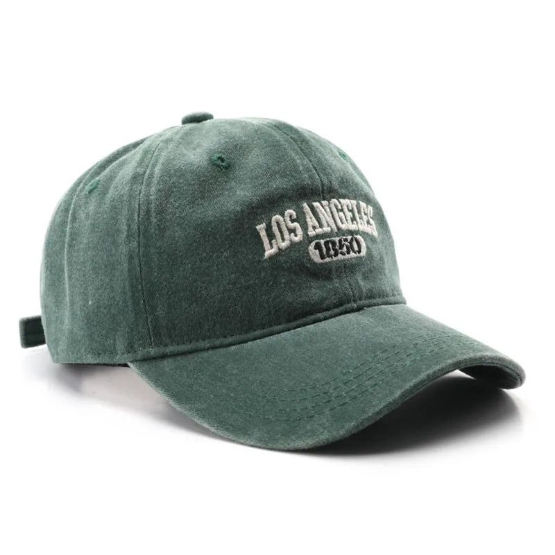 Casquette de baseball lettre brodée — hommes, femmes, mode, vintage, solide, sports plein air, snapback (v2)