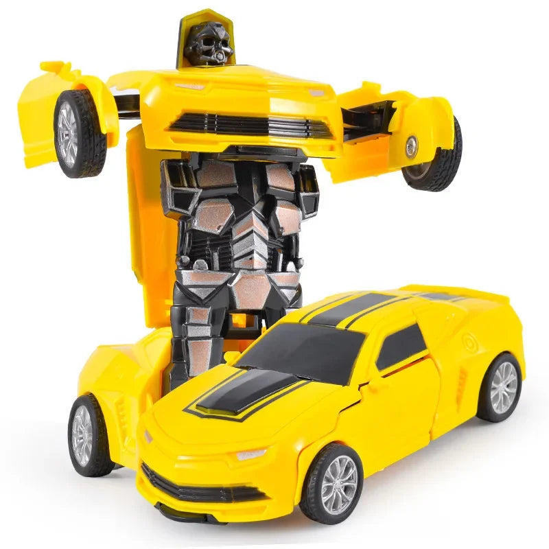 Voiture jouet à changement de forme à impact inertiel pour garçon, robot Autobot à changement de forme à un bouton, puzzle à changement de forme, collision