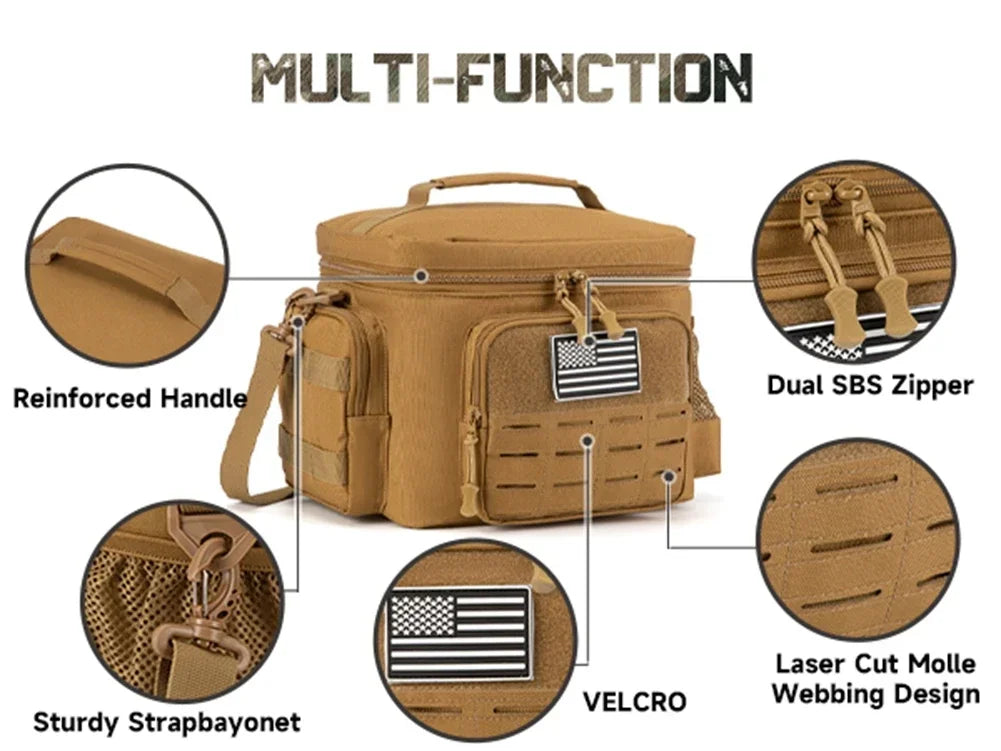 DulLunch Box - Bolsa térmica impermeable para hombre, nevera portátil, duradera, exterior, camping, picnic, trabajo, rapDuty