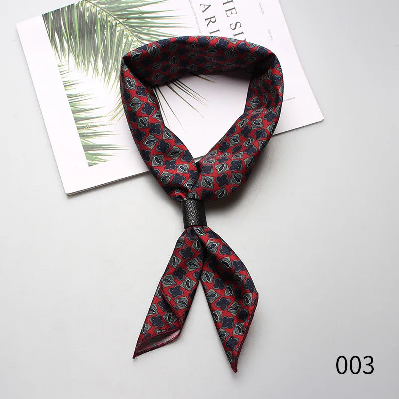 Pañuelo de seda cuadrado pequeño de 60 x 60 cm para hombres, mujeres, niños, niñas, accesorio de lujo, corbata Ascot
