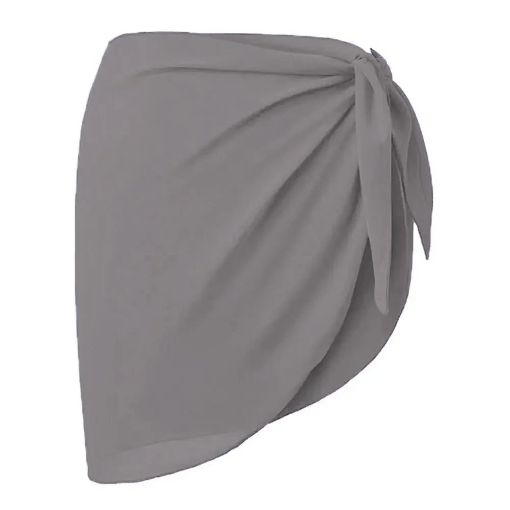 Jupe courte en mousseline de soie pour femmes, Industries ong, cover-ups pour les maillots de bain, bikini de plage, rond, transparent, écharpe, été