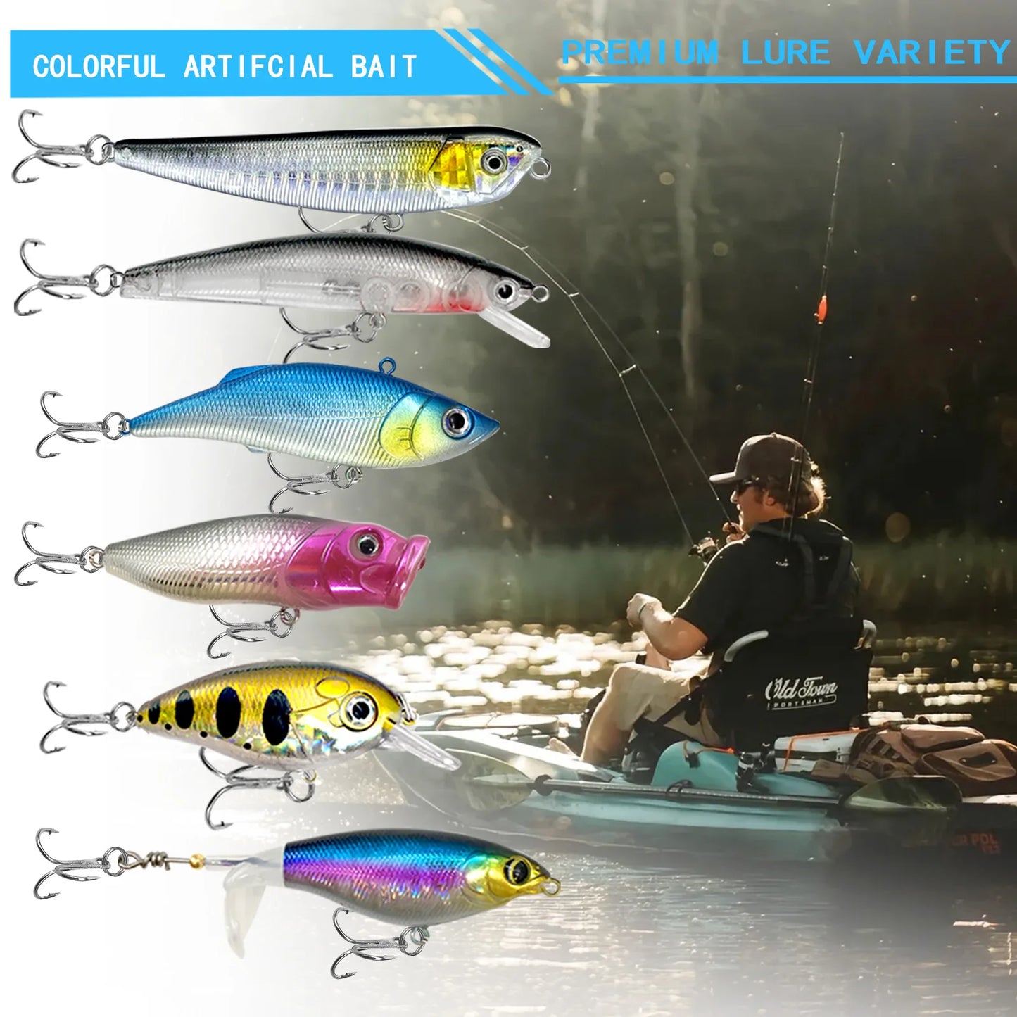 Kit de Leurres de Pêche 83/133/193/239/409 pièces pour Truite/Brochet/Perche - Ensemble Multicouches avec Équipement Pro et Boîte de Pêche Tactique