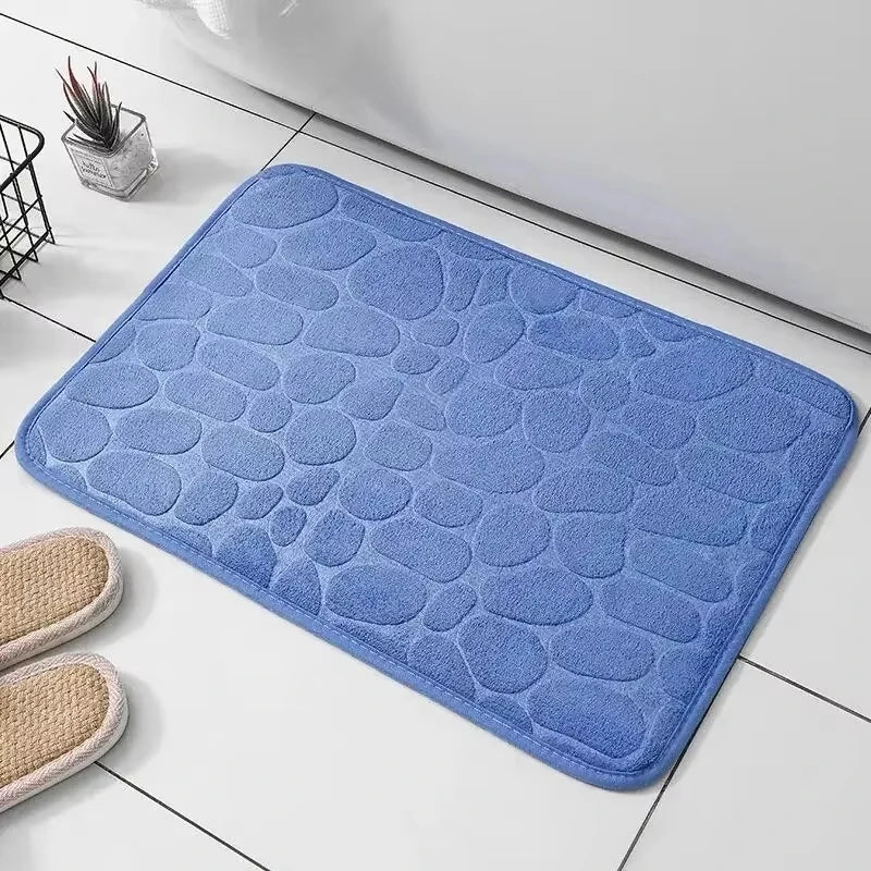 Alfombra de terciopelo gofrado de espuma viscoelástica, 1 pieza, antideslizante, para baño, sala de estar, alfombrilla de suelo pavimentada, decoración del hogar
