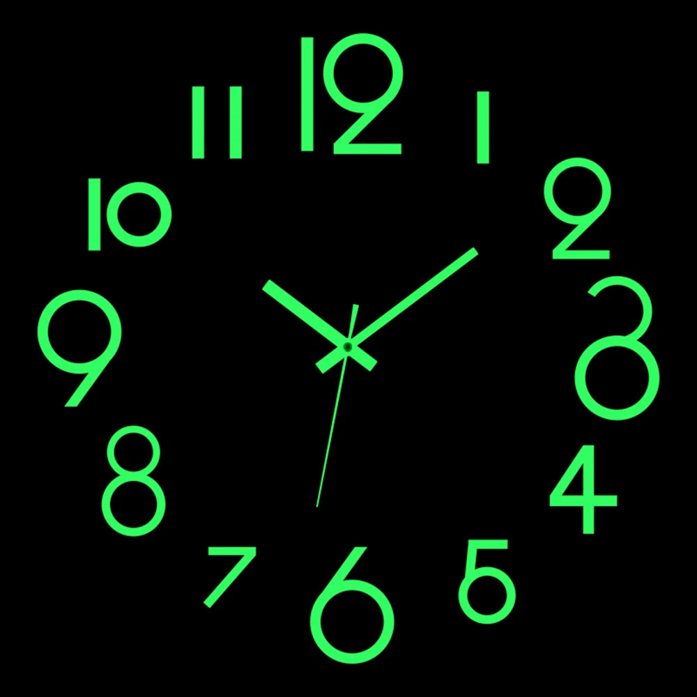 Wall clock DIY Luminous Wall Clock Quartz Watch Acrylic Mirror Stickers Wall Clock Wall Decoration Hot Home Decoration