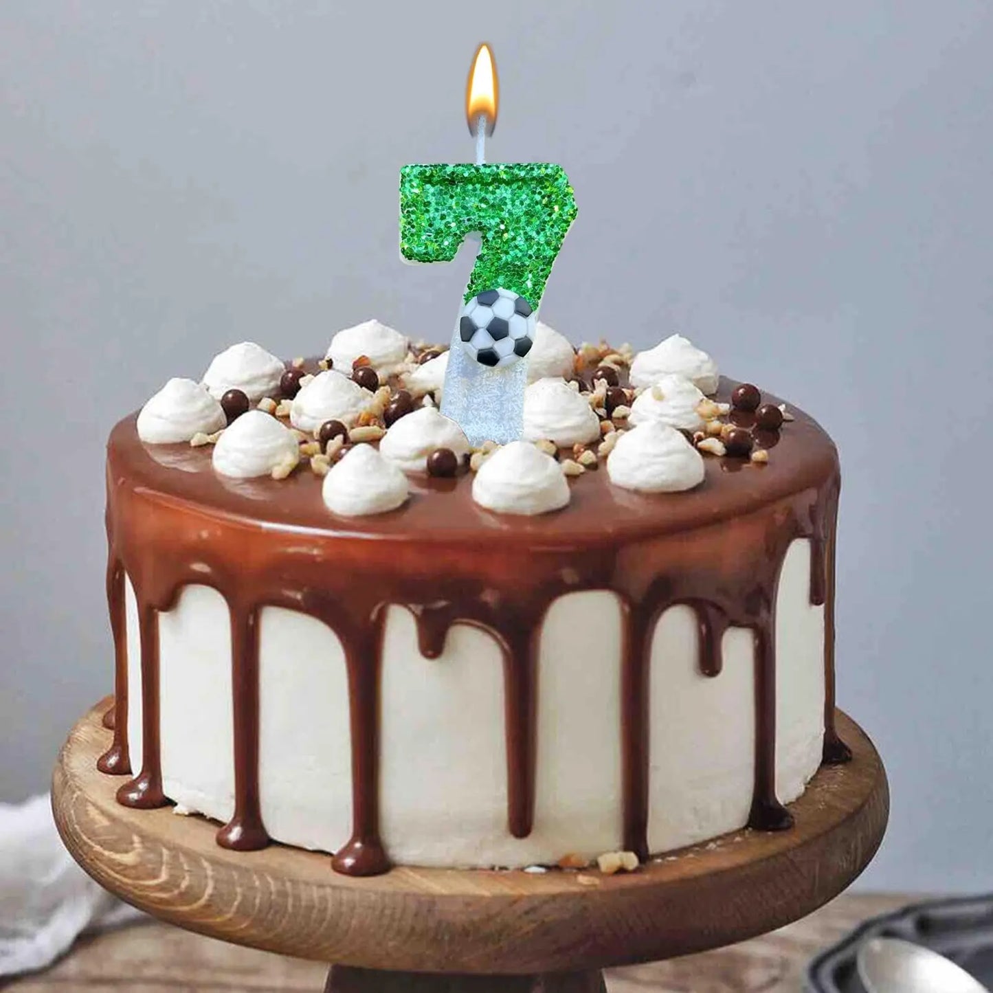Bougies Numéro Football — Décoration Gâteau Anniversaire Originale