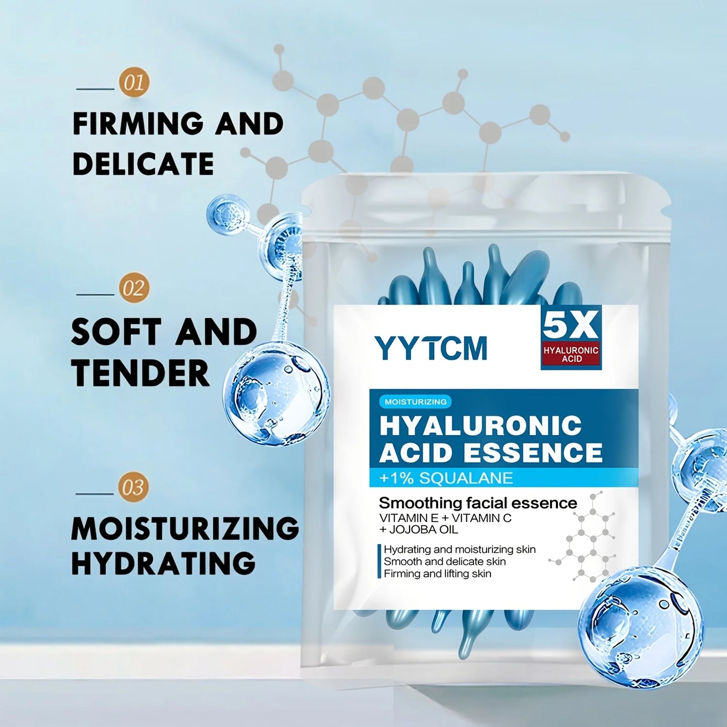 Capsules Hydratantes Acide Hyaluronique — Essence Éclaircissante 30 Capsules