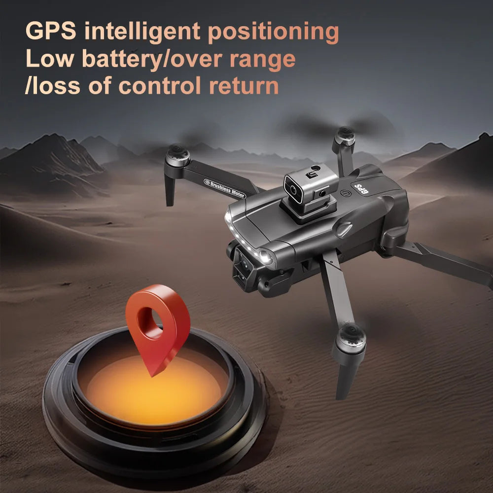 Drone GPS Lenovo V198Max 4K Profesional 8K HD Doble Cámara Motor Sin Escobillas 5G WIFI FPV RC Cuadricóptero Helicóptero con Pantalla Juguete