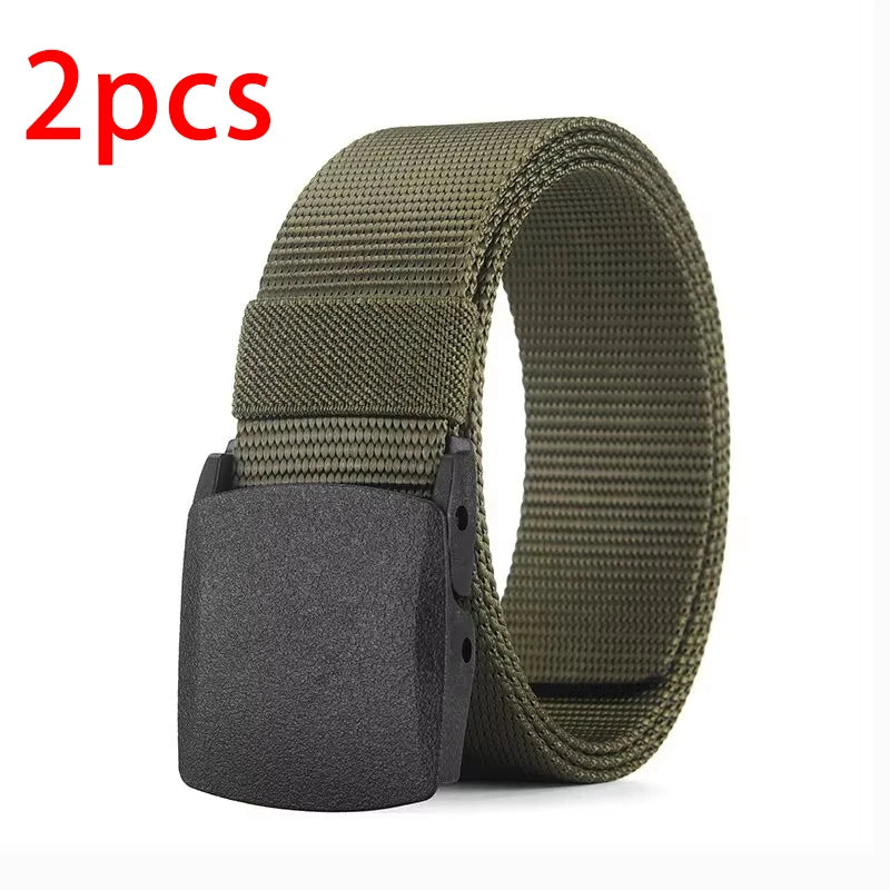 Casual Canvas Belt for Men and Women, Non-Metallic Nylon Training Belt with Trousers, Sports, Outdoor, Jeans