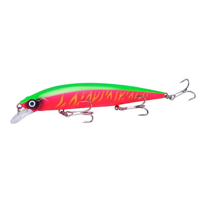 1 pièces leurre de pêche Wobbler réaliste yeux 3D 14 cm/18.5g vairon appât dur artificiel matériel de pêche leurre flottant avec 6 #   Crochets