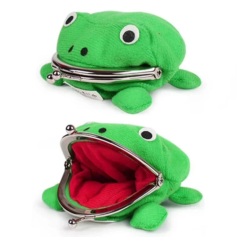 Cute Anime Frog Purse Kiss Lock Funny Plush Frog Shape Role Play Handbag for Women Bag Accessories