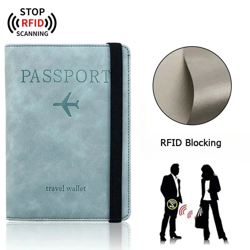 Porte-Passeport RFID Cuir Voyage — Multi-Fonction ID Carte Bancaire Homme Femme