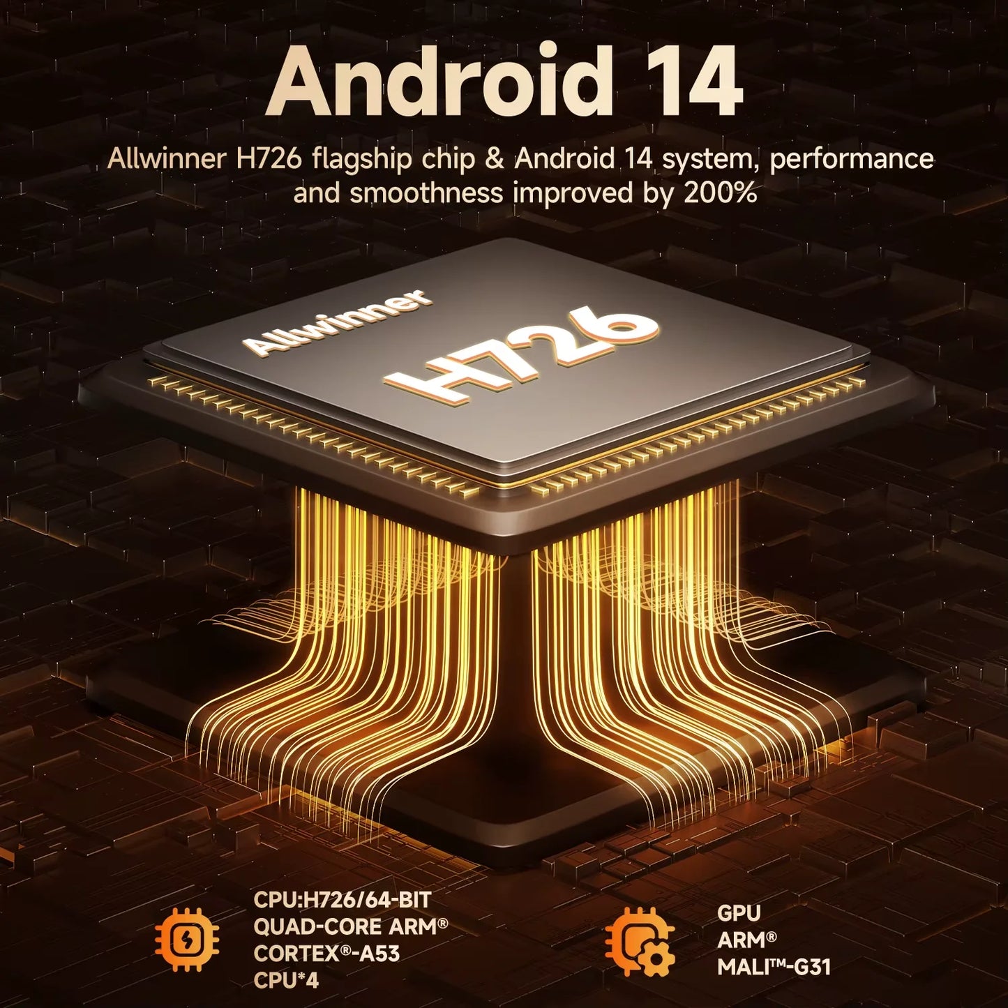 Proyector Magcubic Android 14 900 ANSI con enfoque automático nativo 1080P compatible con 8K con Wifi6 BT5.4, película portátil para exteriores HY350Max