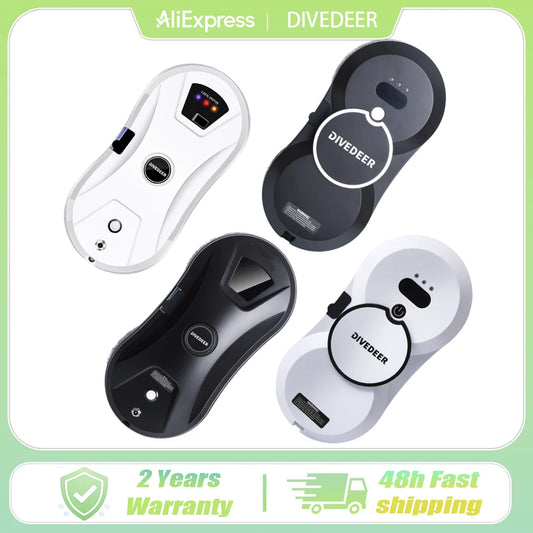 DIVEDEER Robot de limpieza inteligente para el hogar con función de pulverización automática de agua, máquina de limpieza de cristales magnética anticaída